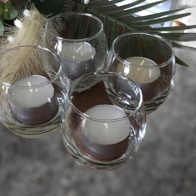 Glass Round Tea Light Candle Holders