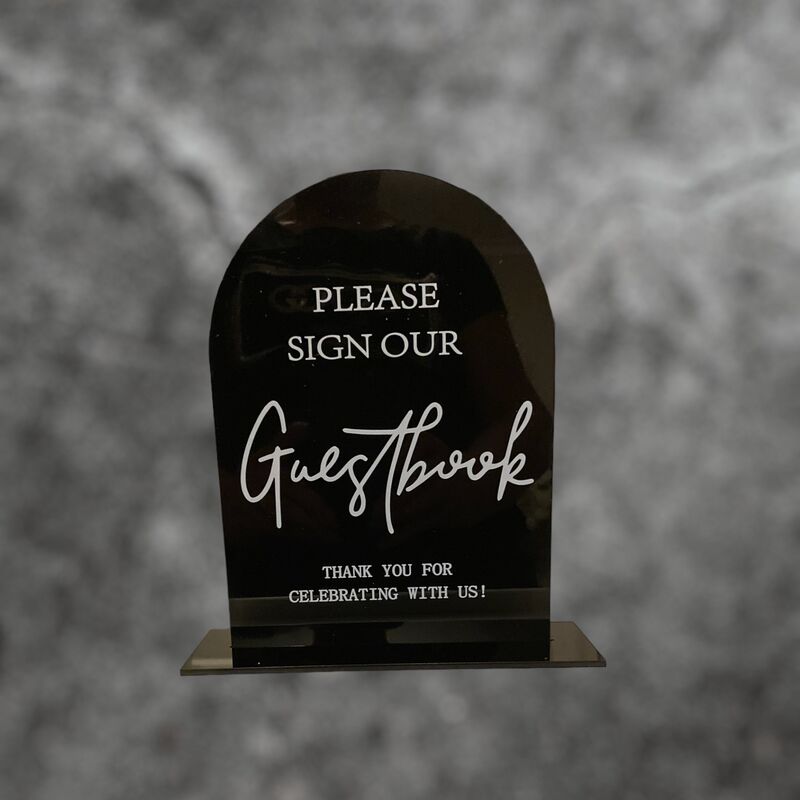 Guestbook Sign  Black Acrylic