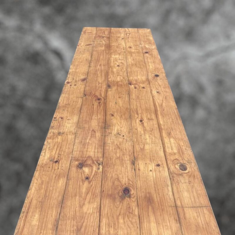 Long Rustic Wooden Trestle Table  
