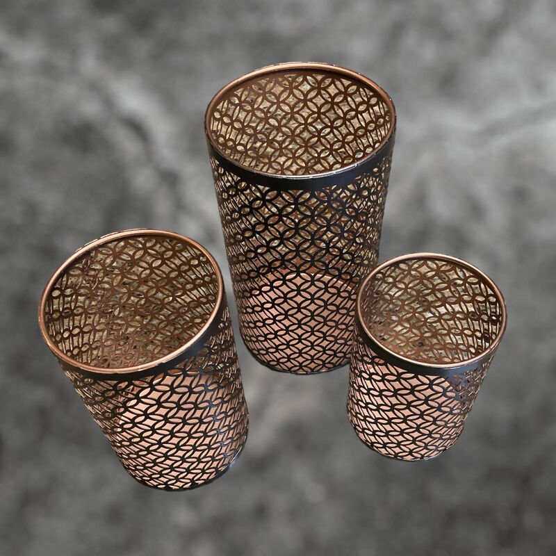 Moroccan Style Iron Candle Holders Set of 3