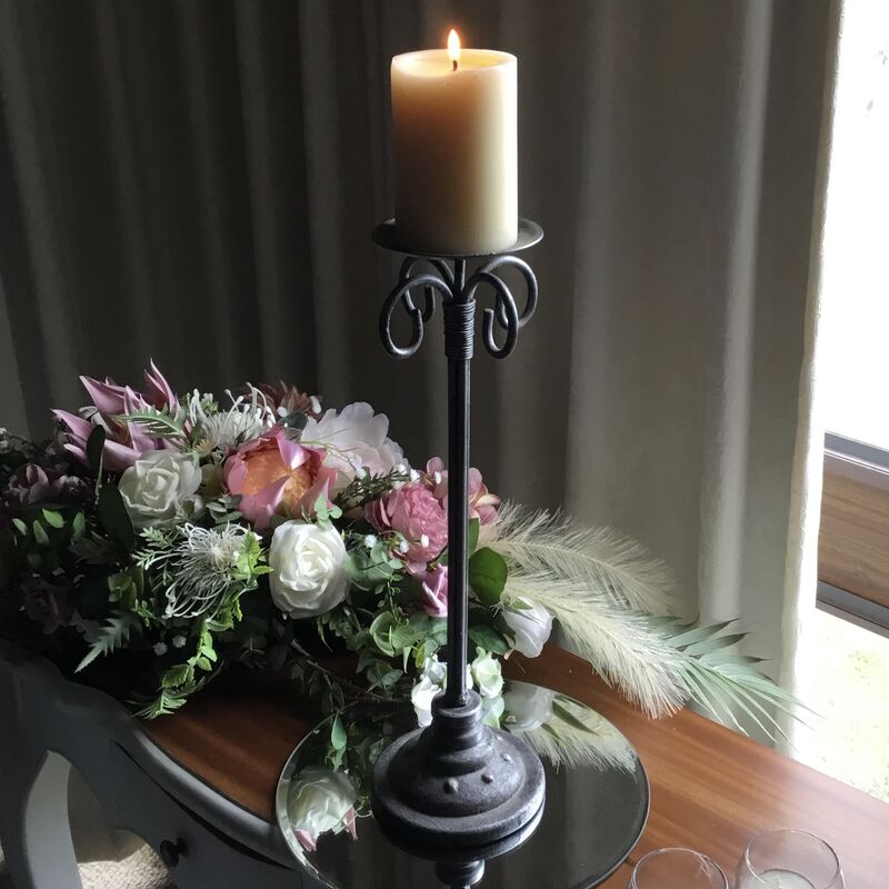 Pewter Candlestick Holder Wedding Decor for Hire