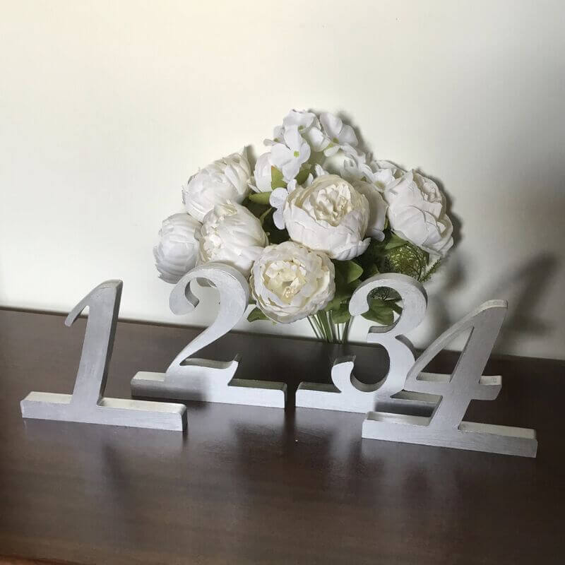 CLEARANCE FOR SALE Silver Wooden Table Numbers Wedding Decor for Hire