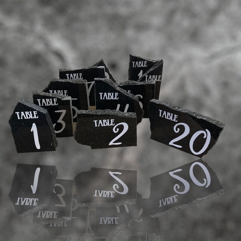 Table Numbers   Black Marble 