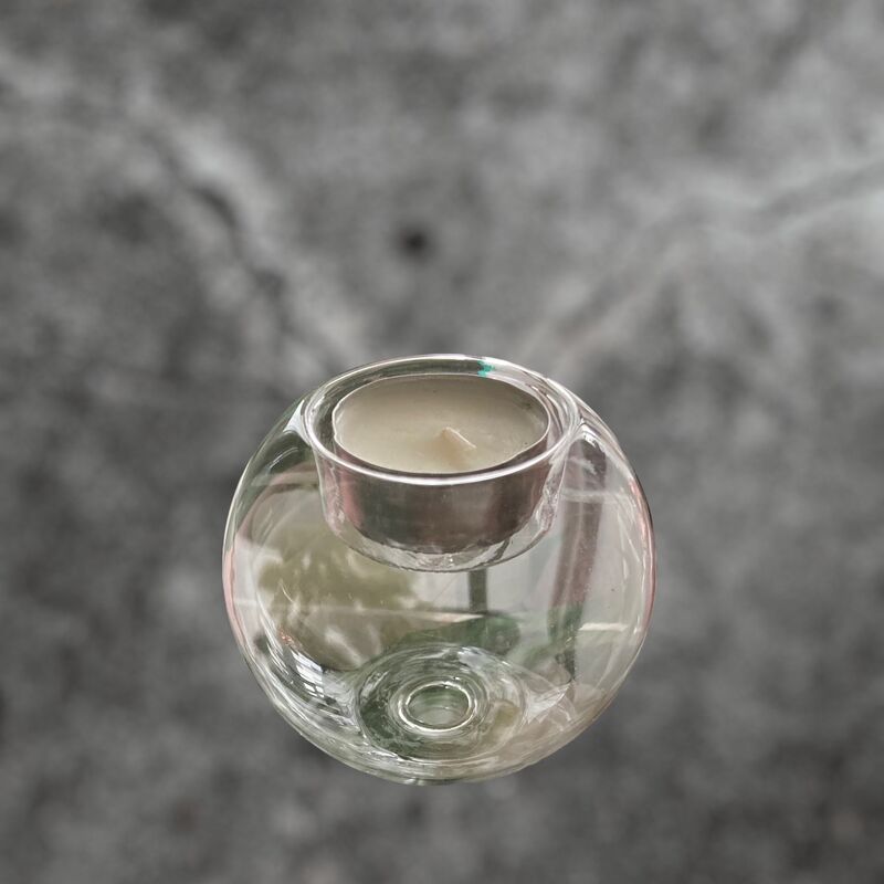 Tea Light Crystal Glass Round Holder