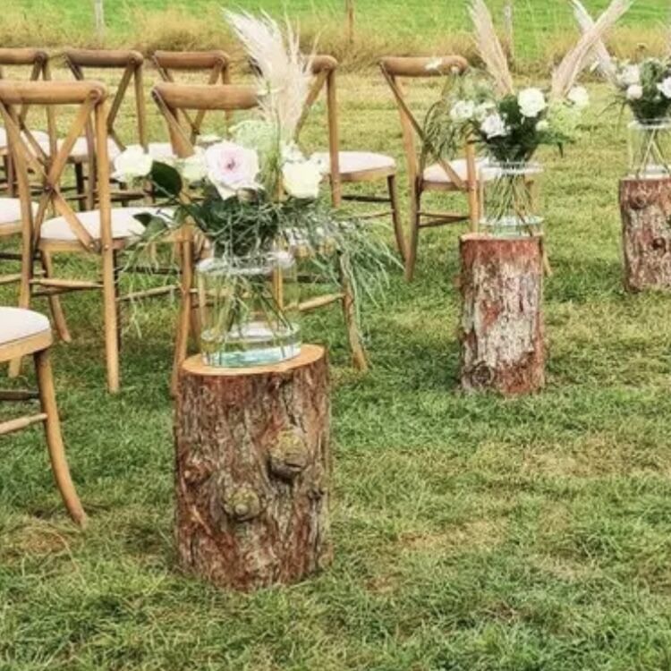 Tree stumps for Ceremony Aisle Coming soon 