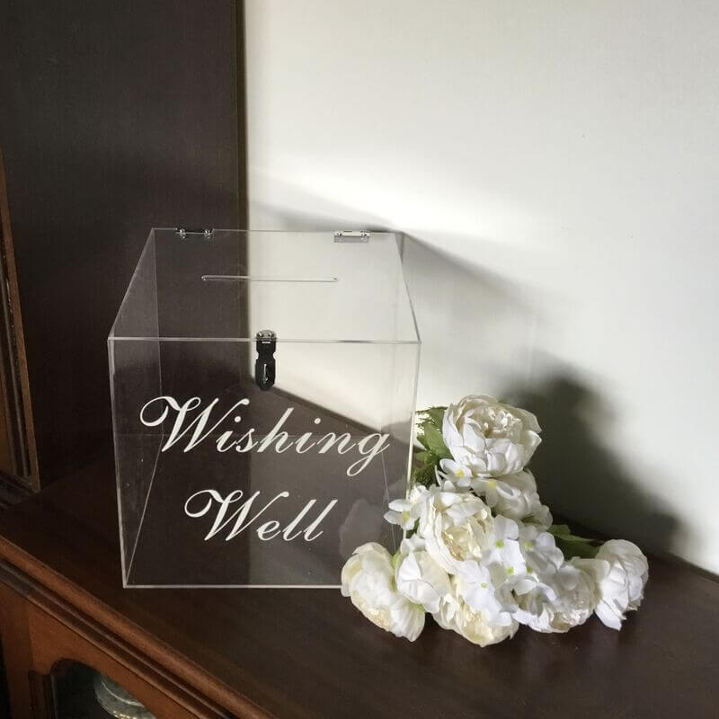 Clear Acrylic Wishing Well with lock and key 