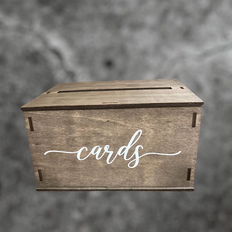 Wishing Well  Rustic Wooden Cards Box 