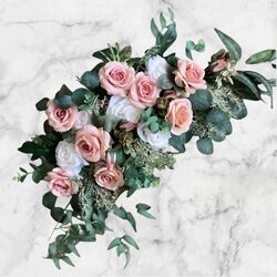 Arbour Flowers   Dusty PinkGreen 