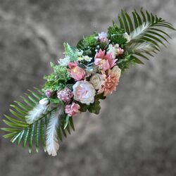 Arbour Flowers - Pink, White & Green 