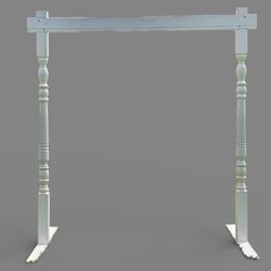 Arbour   White Wooden With Turned Posts