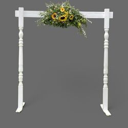 Arbour   White Wooden With Turned Posts