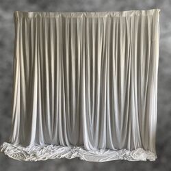 Backdrop Curtain   White Ice Silk