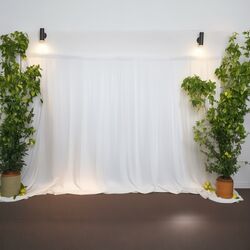 Backdrop Curtain   White Ice Silk 3m x 3m