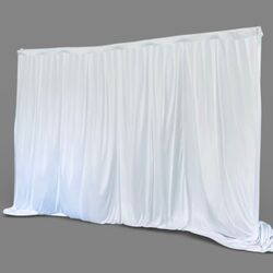 Backdrop Curtain   White Ice Silk 3m x 3m
