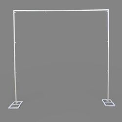 Backdrop Stand   White Metal 