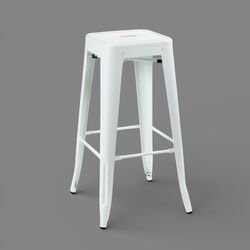 Bar Stools Metal   White