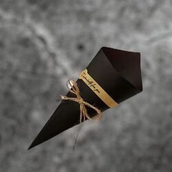 Black Confetti Cones with Rose and Chrysanthemum Petals 