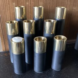Black and Gold Cylinder Candle Holders