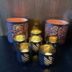 Black and Gold Metal Tea Light Holders