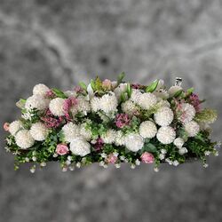 Bridal Table Flowers - White and Pink Silk Roses