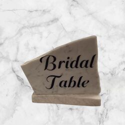 Bridal Table Sign   White Marble 