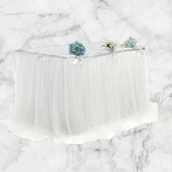 Bridal Table Skirt   White Tulle 427m