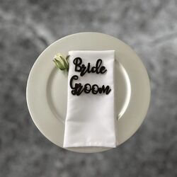 Bride & Groom Acrylic Place-card Signs 