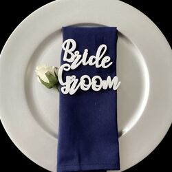 Bride + Groom Acrylic Place card Signs 