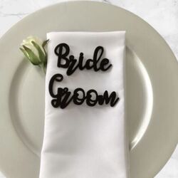 Bride + Groom Acrylic Place card Signs 