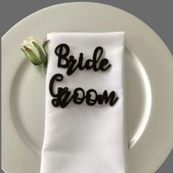 Bride + Groom Acrylic Place card Signs 