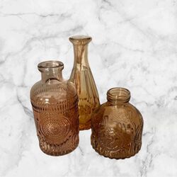 Bud Vase   Amber Glass 