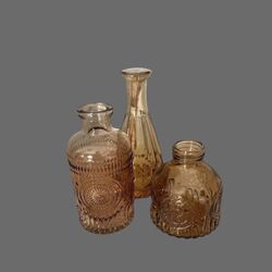 Bud Vase   Amber Glass 