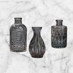 Bud Vase - Black Vintage Glass 