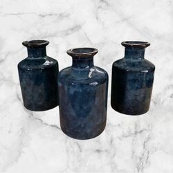 Bud Vase - Ceramic Blue/Black 