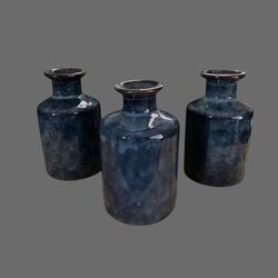 Bud Vase   Ceramic BlueBlack 