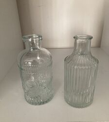 Bud Vase   Clear Glass Vintage Style   Set of 10