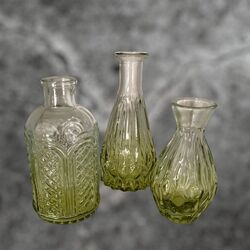 Bud Vases  Green Vintage Style 