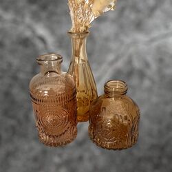 Bud Vases - Amber Glass 