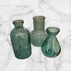Bud Vases - Blue Vintage Glass