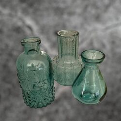 Bud Vases - Blue Vintage Style 