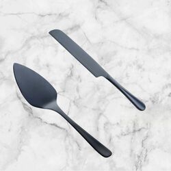 Cake Knife and Server Set   Black