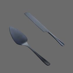 Cake Knife and Server Set   Black
