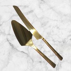Cake Server Set   Gold