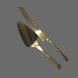 Cake Server Set   Gold