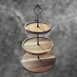 Cake Stand - 3 Tier Round Wooden