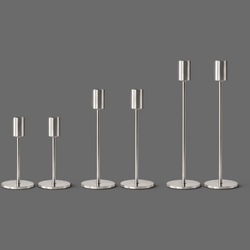 Candlestick Holders Metal   Silver