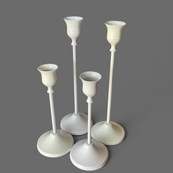 Candlestick Holders Metal   White