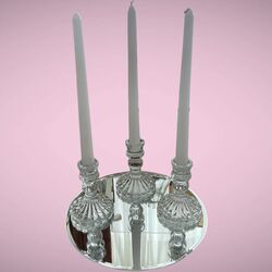 Candlestick Holders  Clear Glass