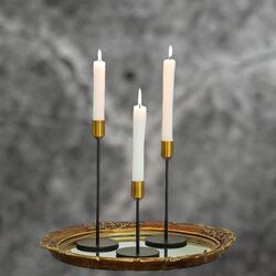 Candlestick Holders   Black + Gold 
