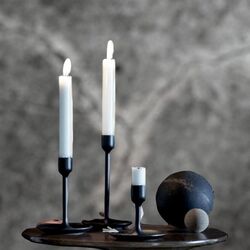 Candlestick Holders   Black Metal 